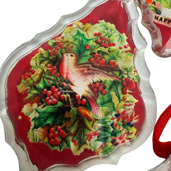 Two's Company Christmas Ornaments Set of 4 Glass Victorian Style Holiday - Picture 15 of 15